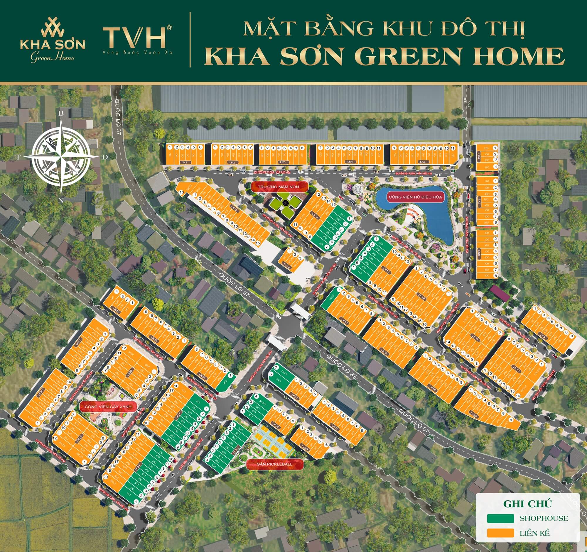 mặt bằng dự án kha sơn green home phú bình thái nguyên