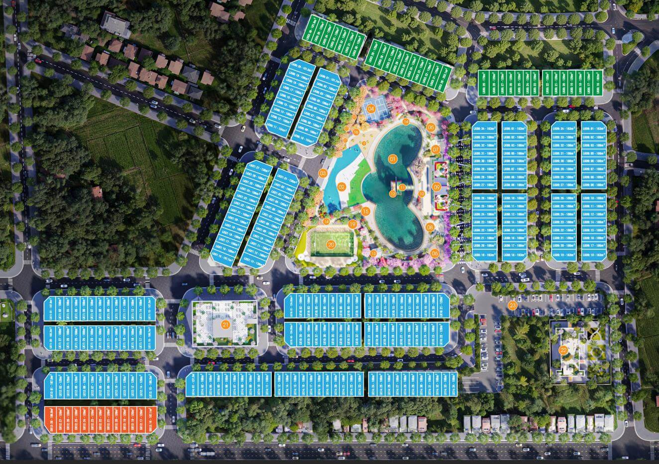 mặt bằng dự án hawee parkland bảo đài